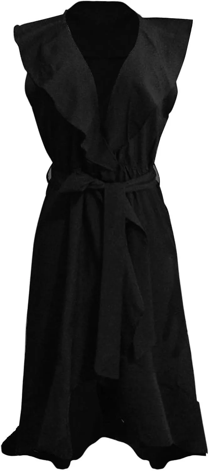 2025 Dresses for Women Summer Bohemian Wrap Midi Dress Sexy V Neck Wedding Guest Dress Ruffle Hem Split Beach Dresses