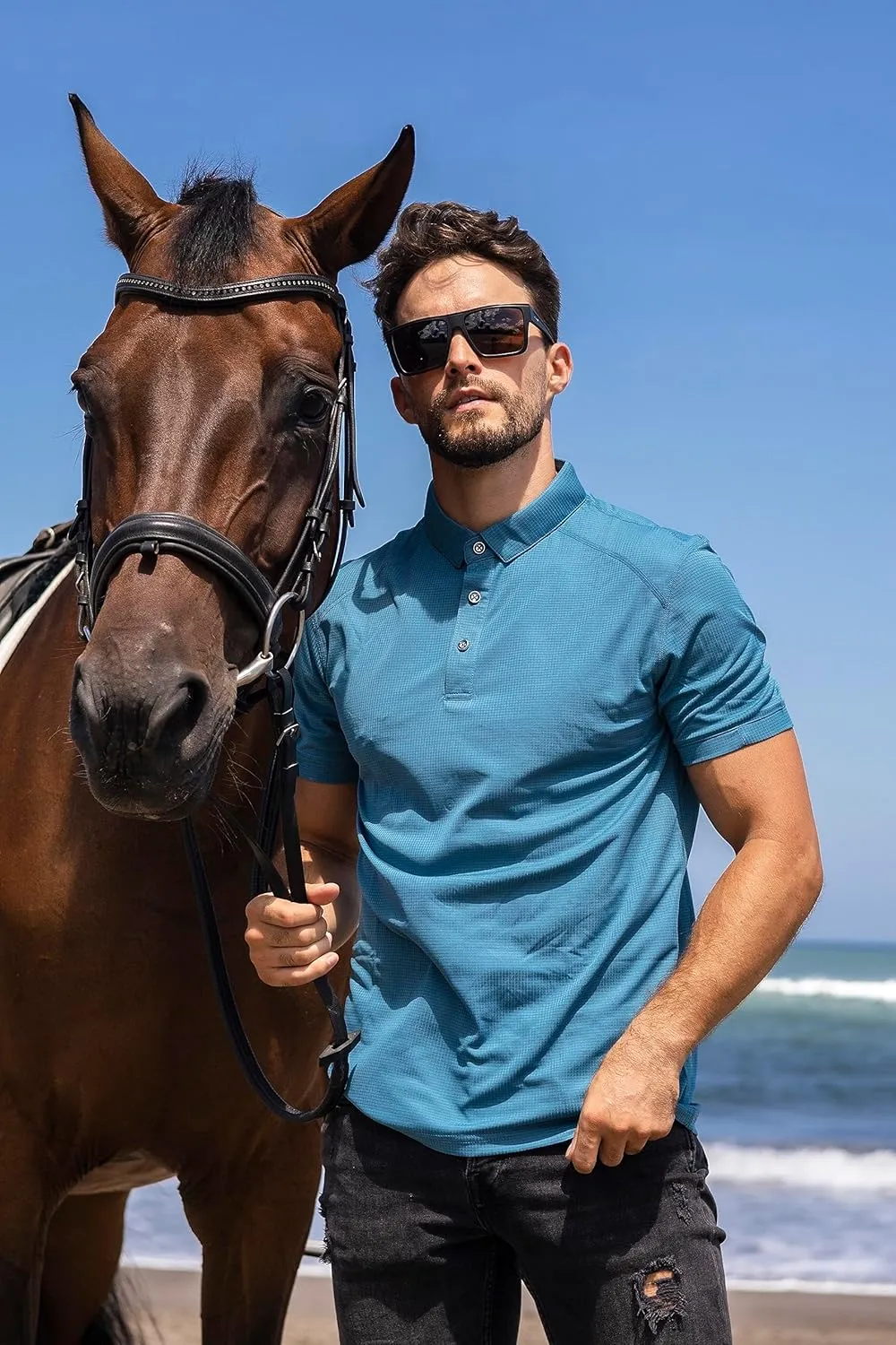 3 Pack Mens Polo Shirts Short Sleeve Sport Golf Tennis T Shirt Quick Dry Athletic Workout Polo