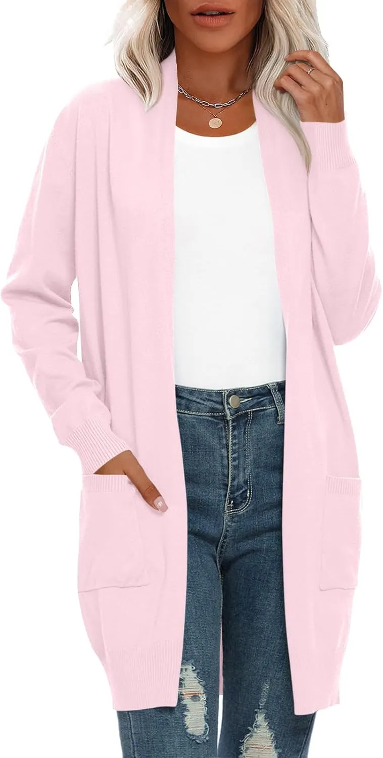 Anymiss Womens Lightweight Cardigan Sweaters Knit Kimono Oversized Soft Jackets with Pockets S-3X