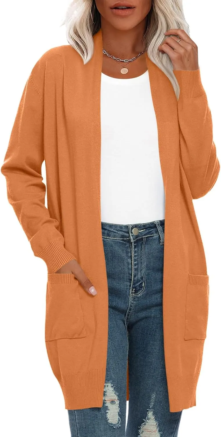 Anymiss Womens Lightweight Cardigan Sweaters Knit Kimono Oversized Soft Jackets with Pockets S-3X