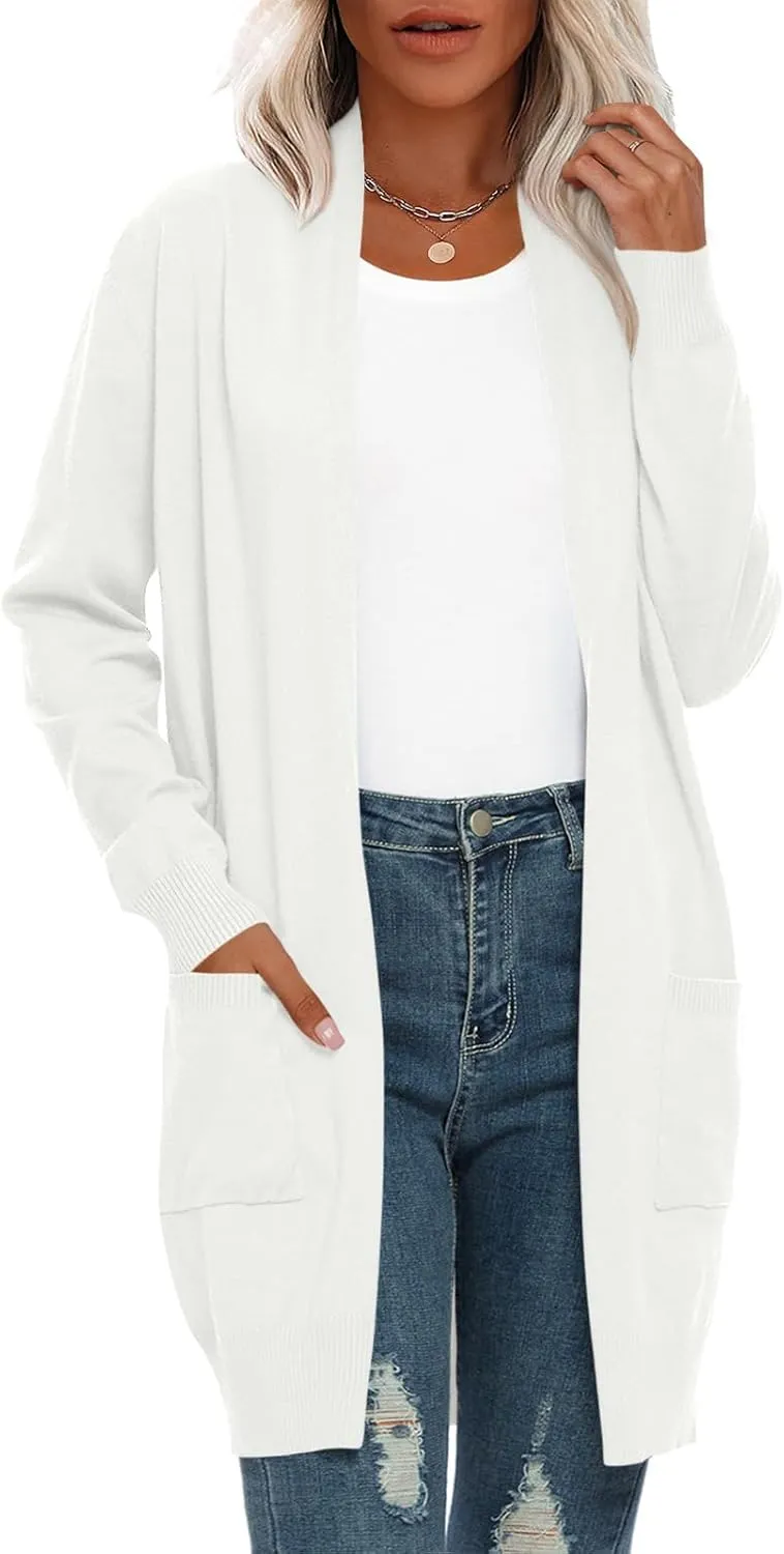 Anymiss Womens Lightweight Cardigan Sweaters Knit Kimono Oversized Soft Jackets with Pockets S-3X