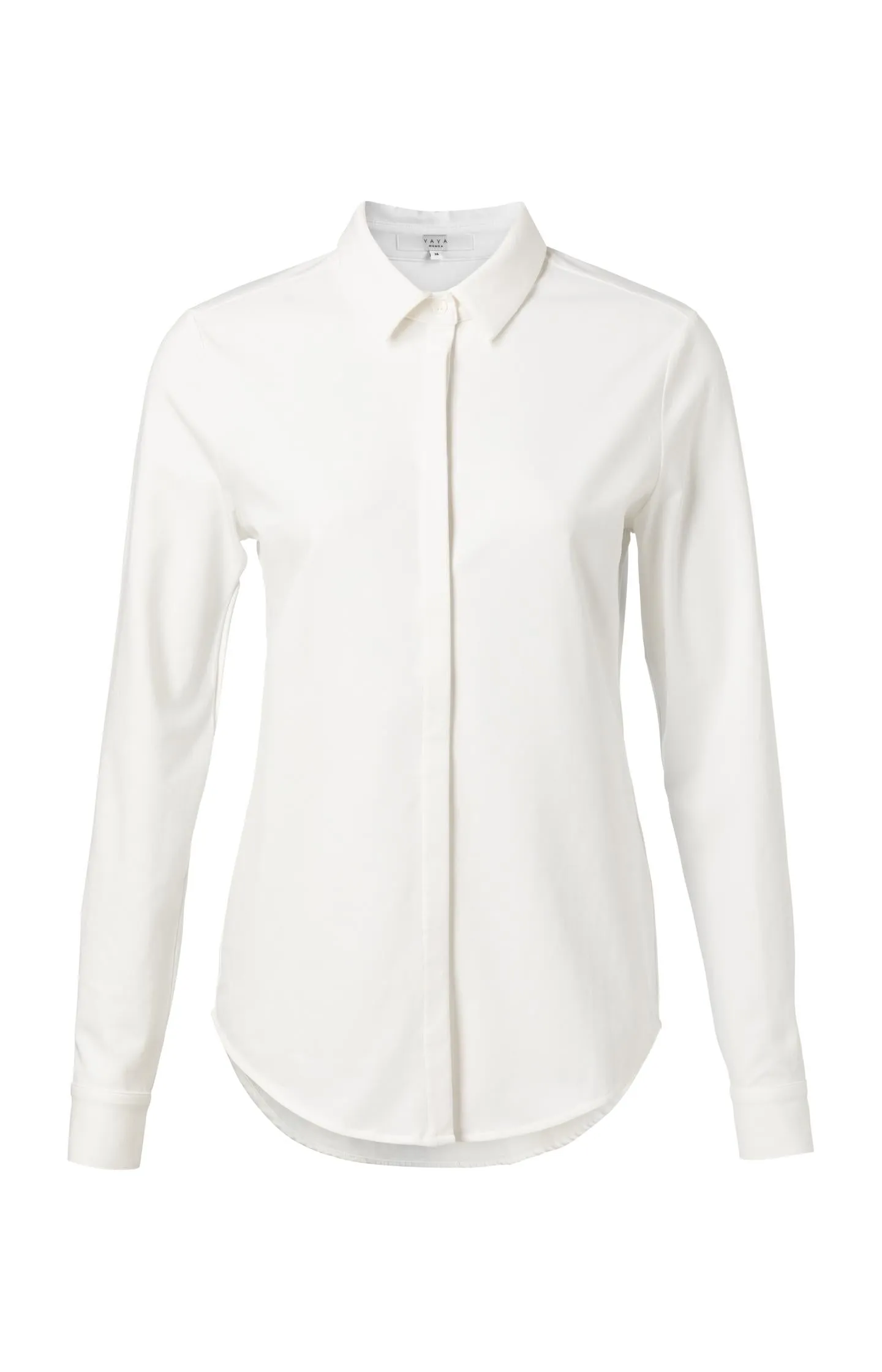 Basic fitted blouse with blind button closure