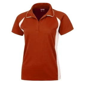 BAW Women's Orange/White Colorblock Body Cool Tek Polo