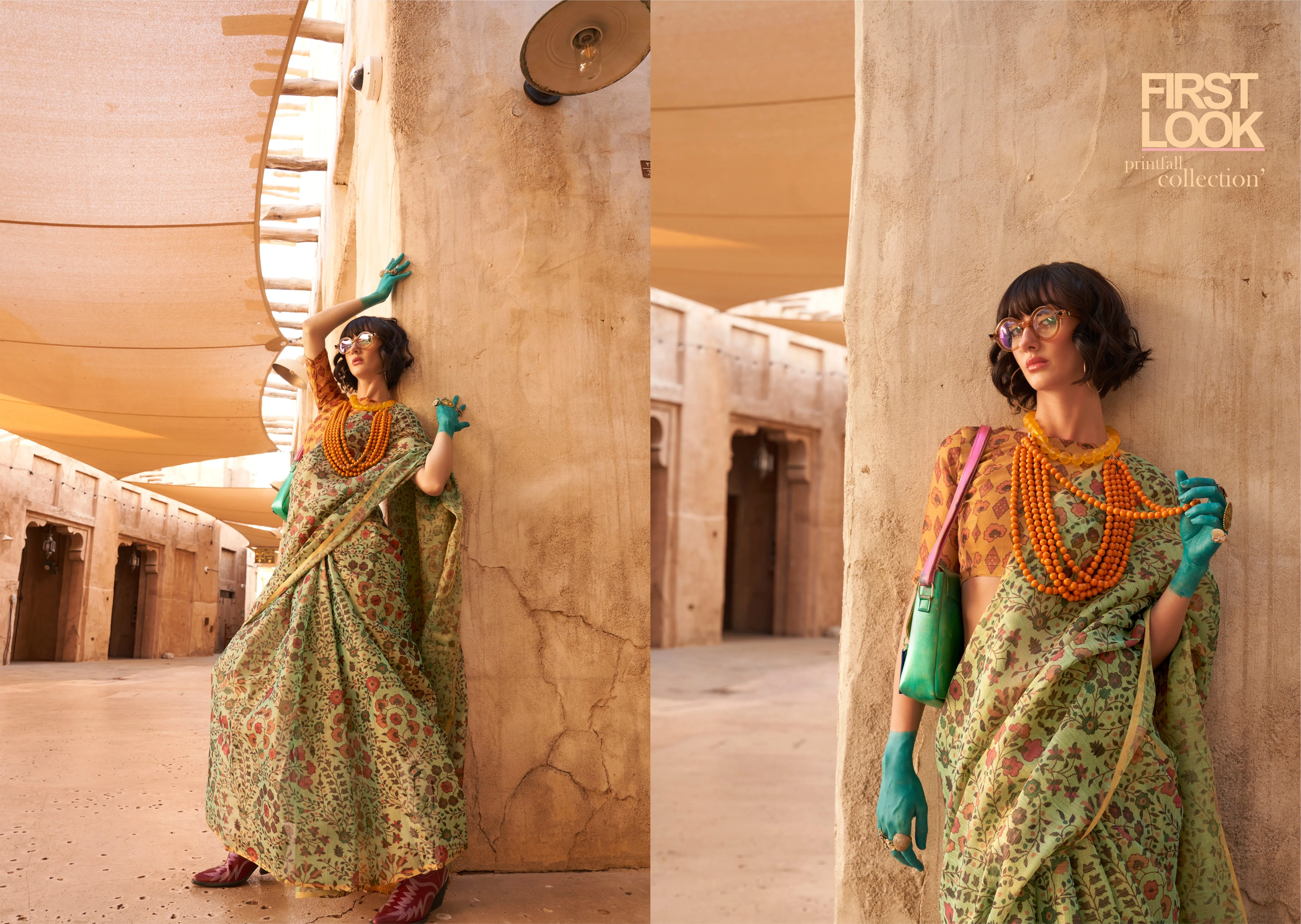 Beautiful Designer Festive Wear Handwoven Zari Tissue Print Saree