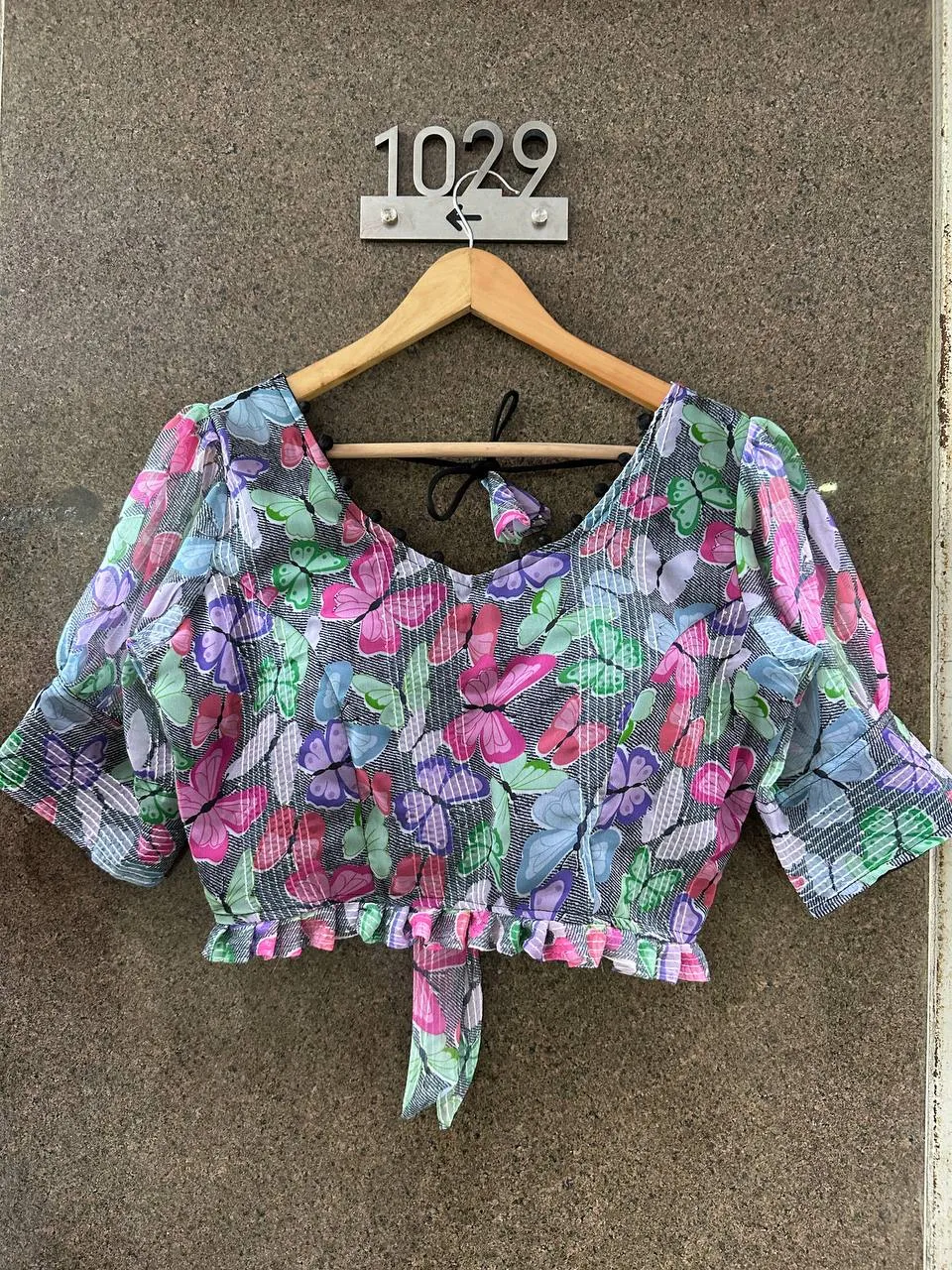 Beautiful Designer Georgette Crochet With Sequence Blouse