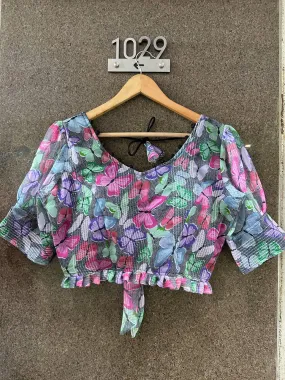 Beautiful Designer Georgette Crochet With Sequence Blouse