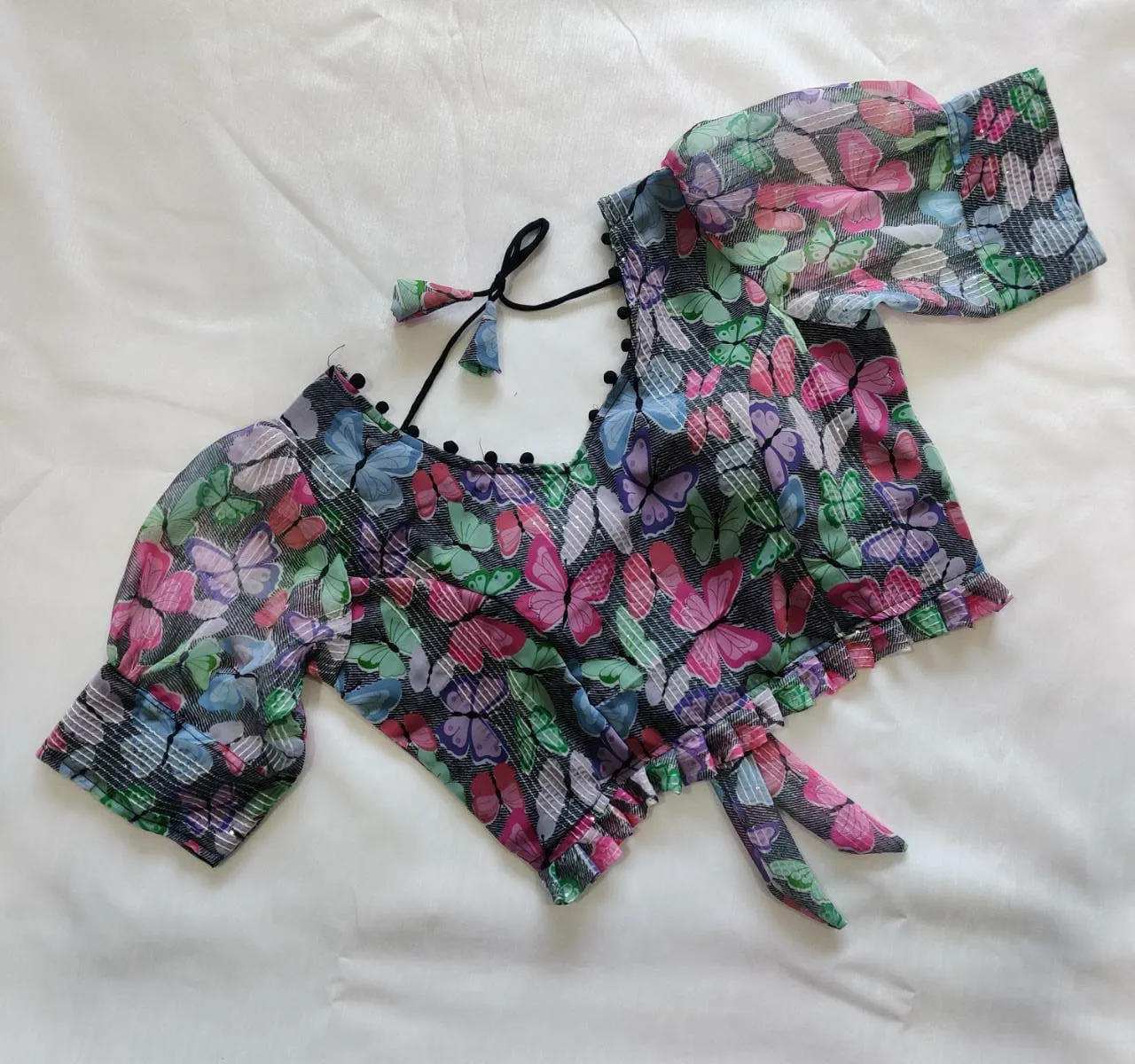 Beautiful Designer Georgette Crochet With Sequence Blouse