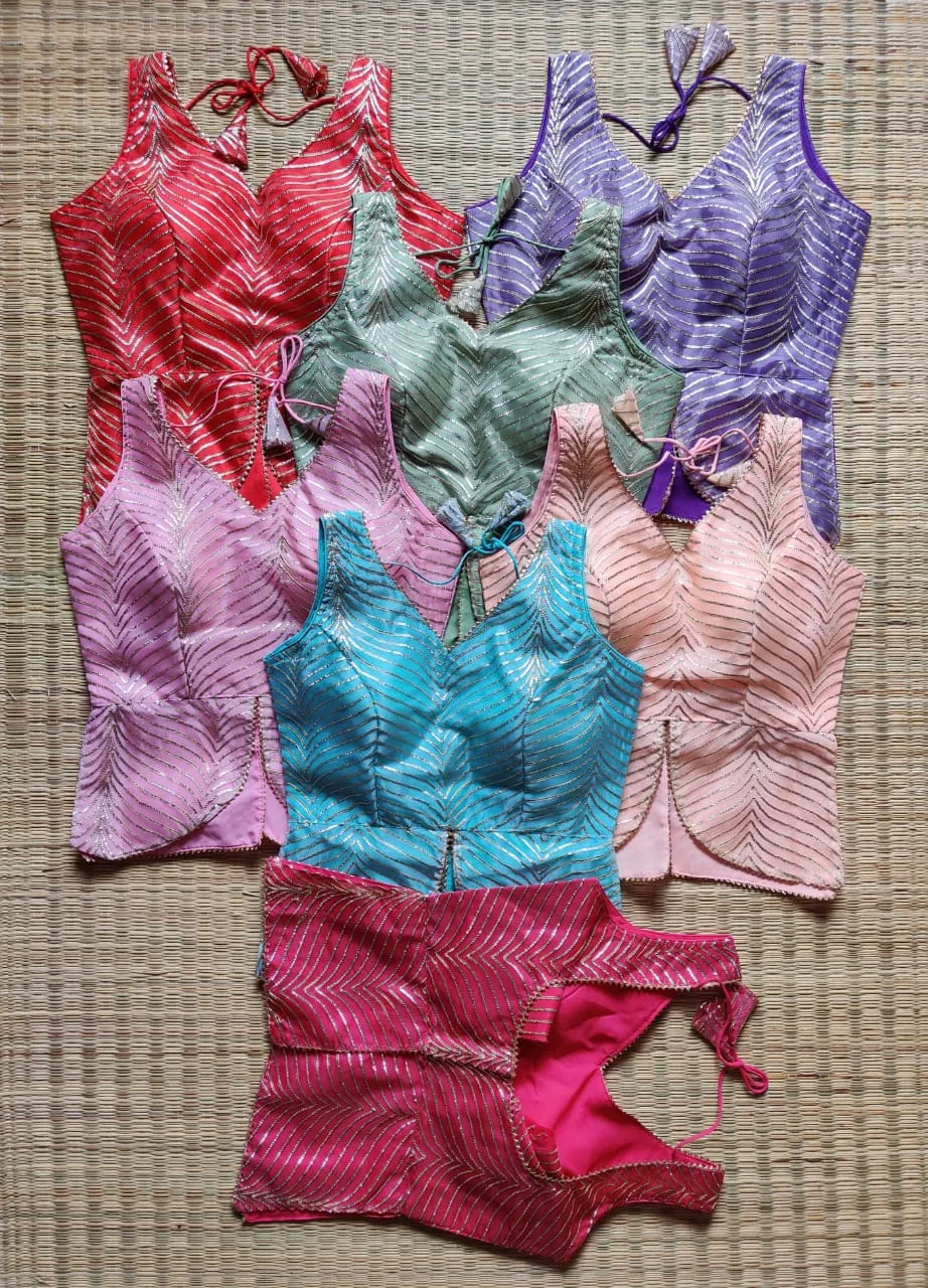 Beautiful Designer Georgette Gottapatti Work Koti Blouse