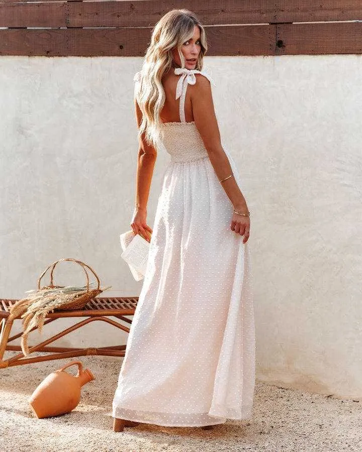 BerriesJam - 2024 Sleeveless Square Collar Mesh Beach Holiday Tulle Sundress