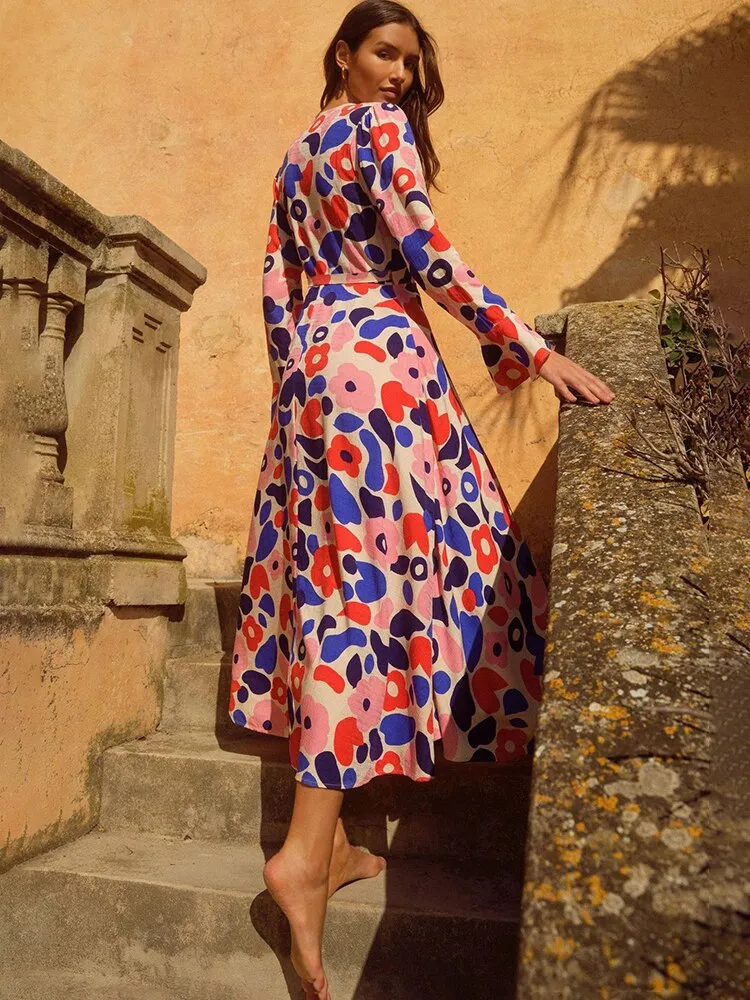 BerriesJam - Bohemian Belted Big Flare Maxi Sundress