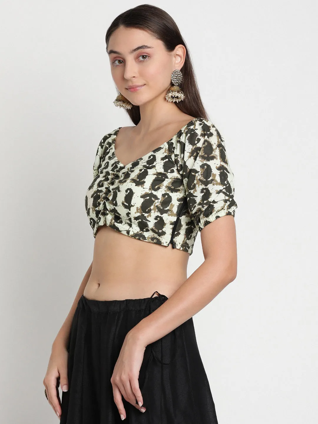Cotton Printed Puff sleeves Blouse