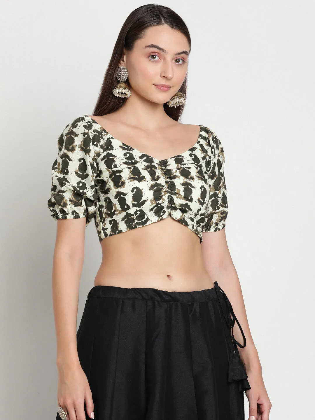 Cotton Printed Puff sleeves Blouse