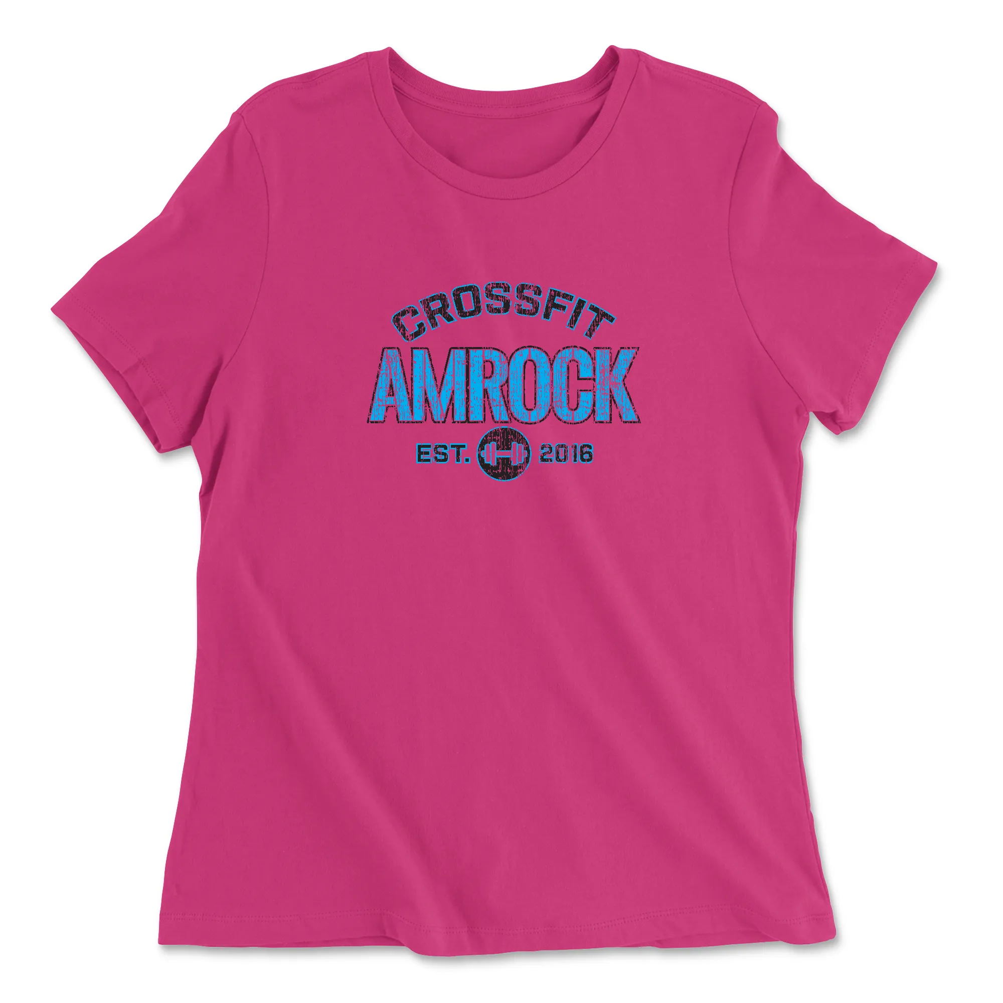 CrossFit AMROCK Distressed Blue Womens - Relaxed Jersey T-Shirt