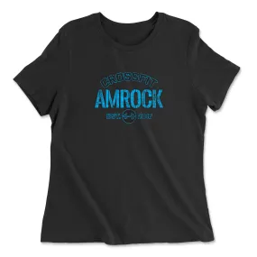 CrossFit AMROCK Distressed Blue Womens - Relaxed Jersey T-Shirt