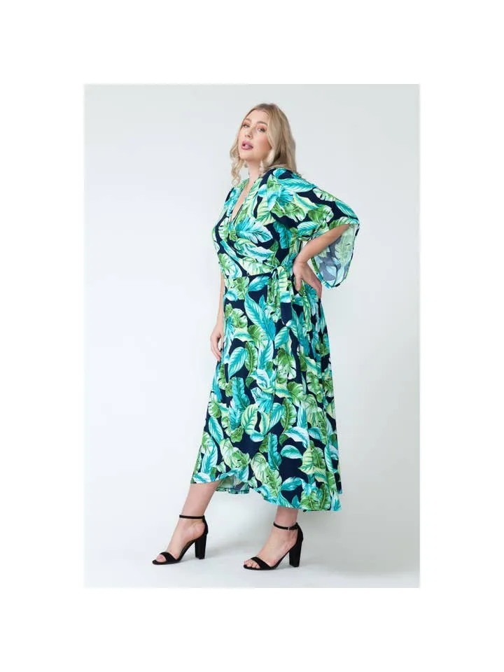 Curvy Tropical Overlap Maxi Dress
