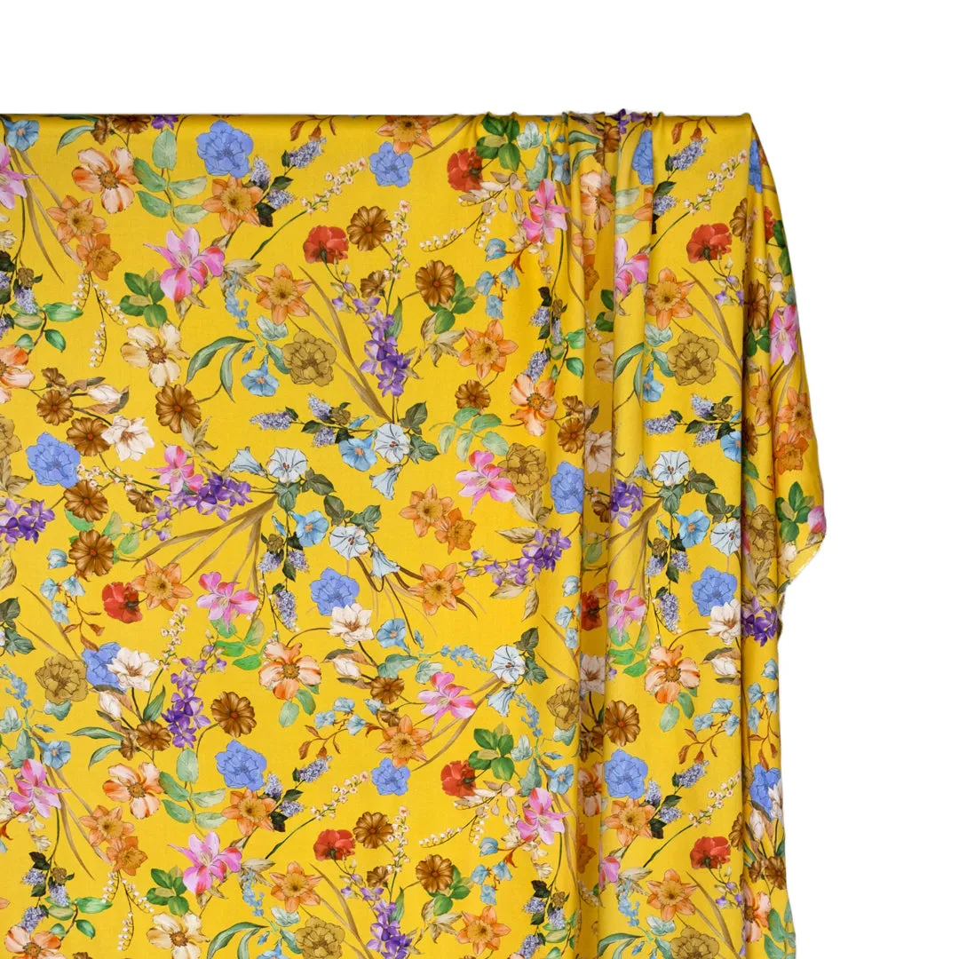 Deadstock Summer Romance Viscose Sateen - Marigold/Multi