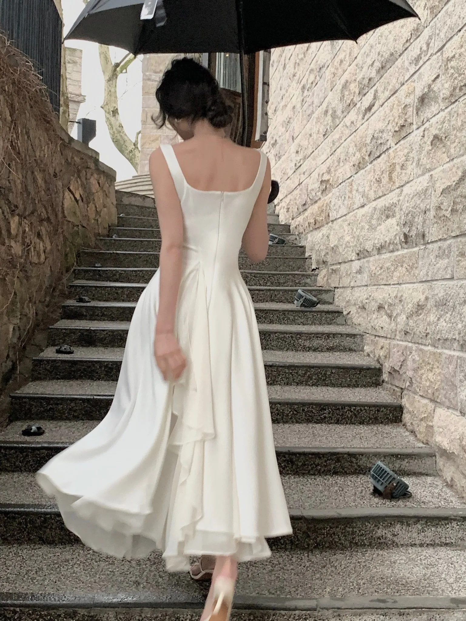 deanwangkt French Elegant Ruffles White Midi Dresses  Summer New Evening Party Women Clothes Fashion Sundress Birthday Ladies Dresses