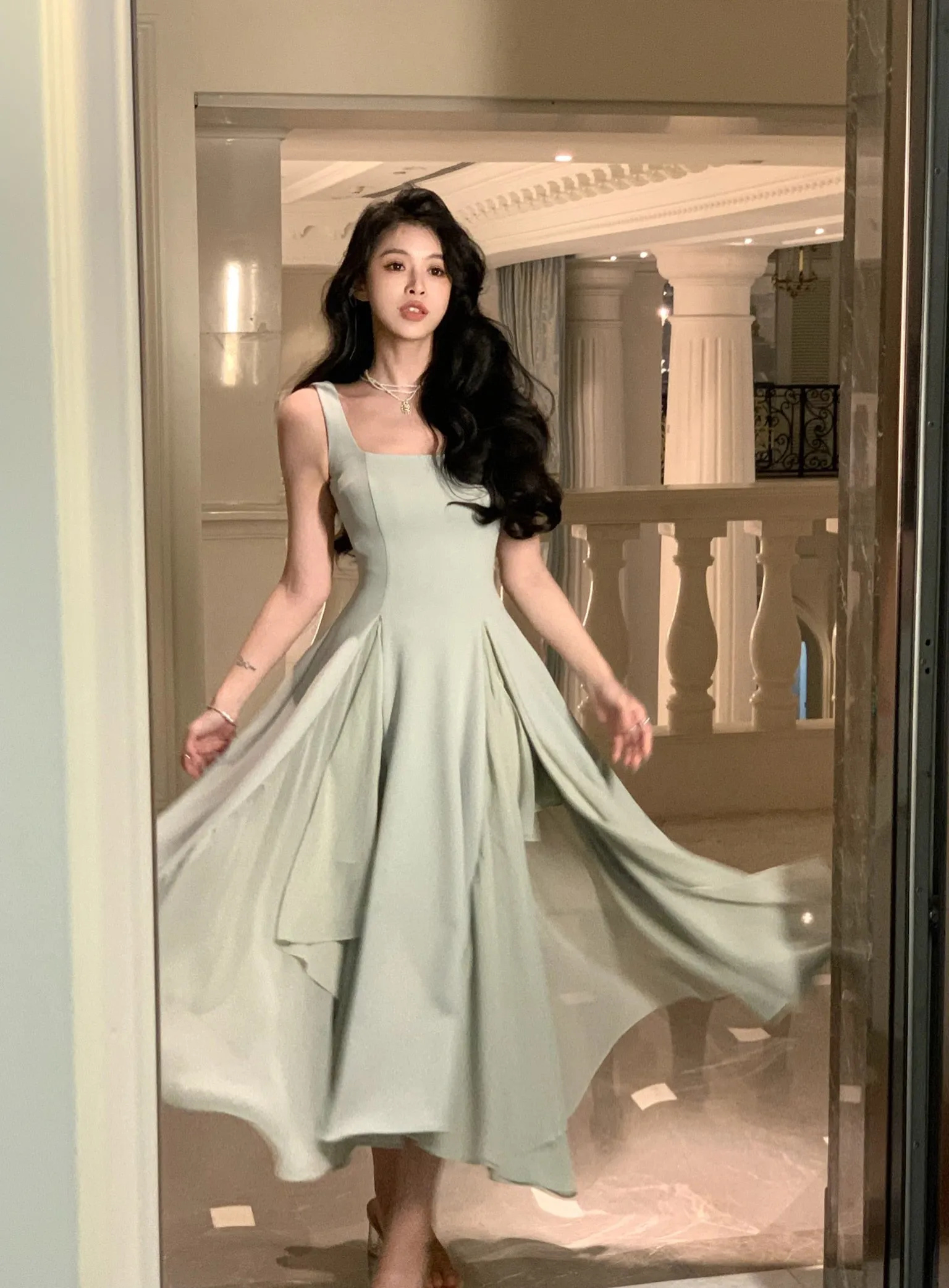 deanwangkt French Elegant Ruffles White Midi Dresses  Summer New Evening Party Women Clothes Fashion Sundress Birthday Ladies Dresses