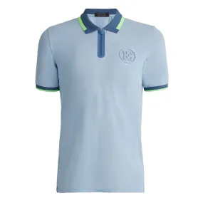 Embossed Logo Rib Collar Quarter Zip Tech Pique Polo Drizzle - AW23