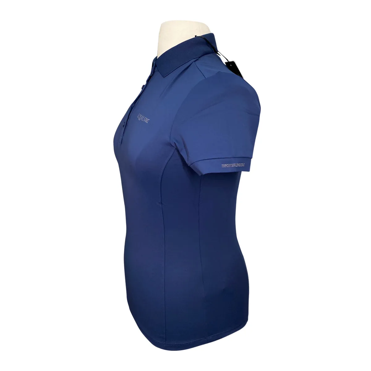 Equiline 'Evae' Short Sleeve Polo Shirt in Diplomatic Blue - Women's Small