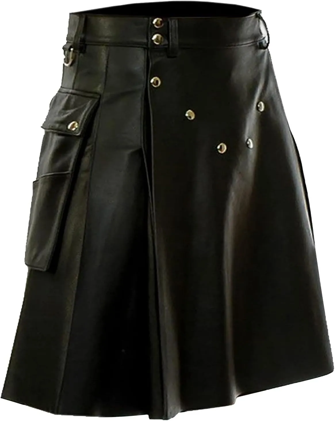 Fashionable Comfortable Versatile Scottish Festival Dress Men's Color Leather Pleated Skirt Comfy Soft Pants