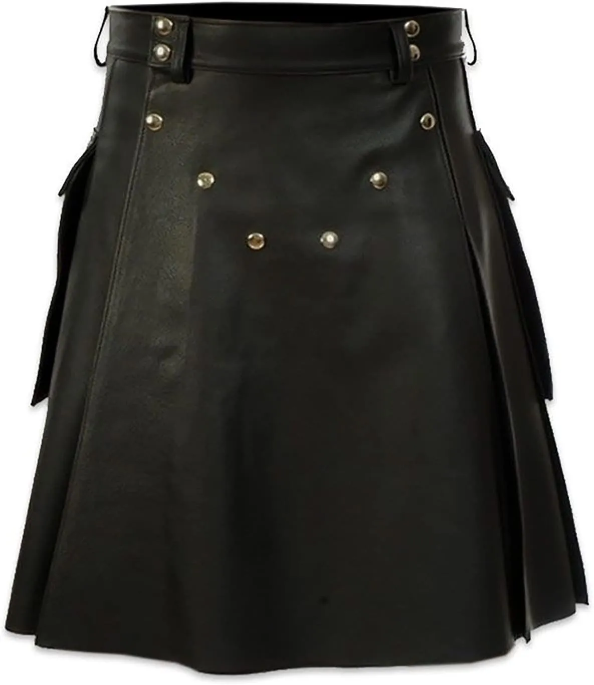 Fashionable Comfortable Versatile Scottish Festival Dress Men's Color Leather Pleated Skirt Comfy Soft Pants