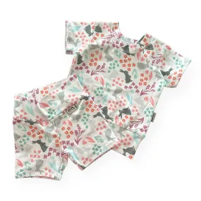 Floral Bunny Biker Shorts Lounge Set