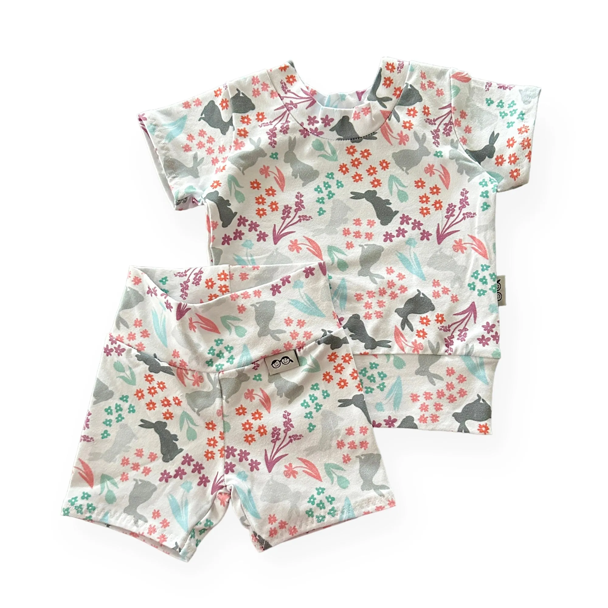 Floral Bunny Biker Shorts Lounge Set