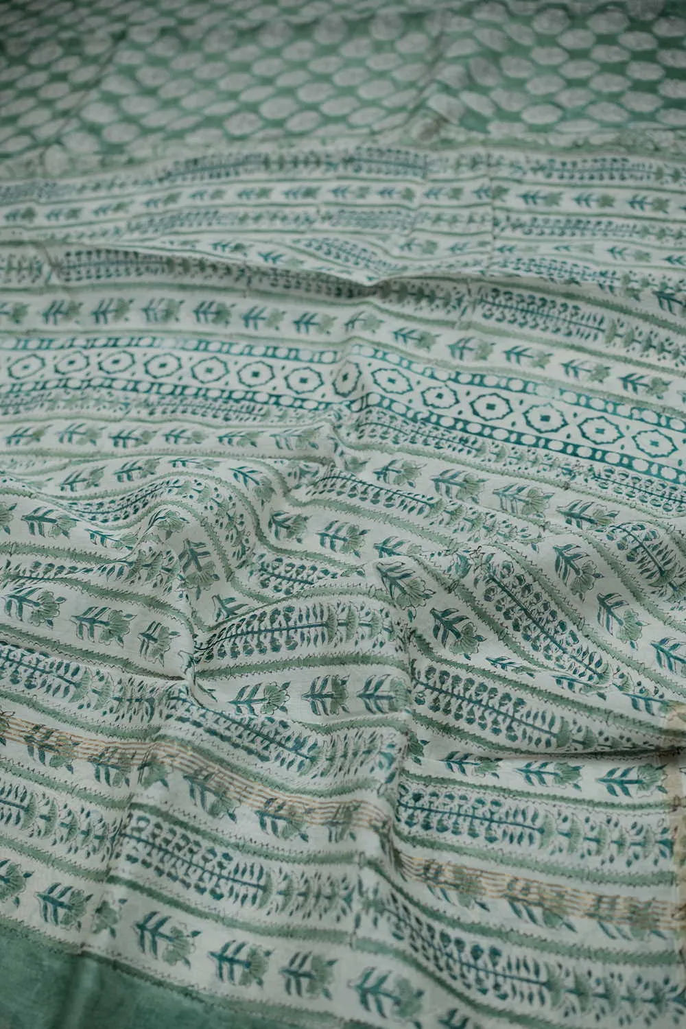 Green Chanderi Silk Cotton saree