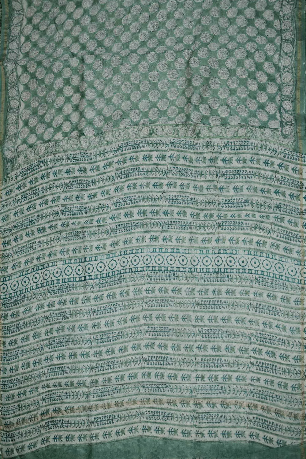 Green Chanderi Silk Cotton saree