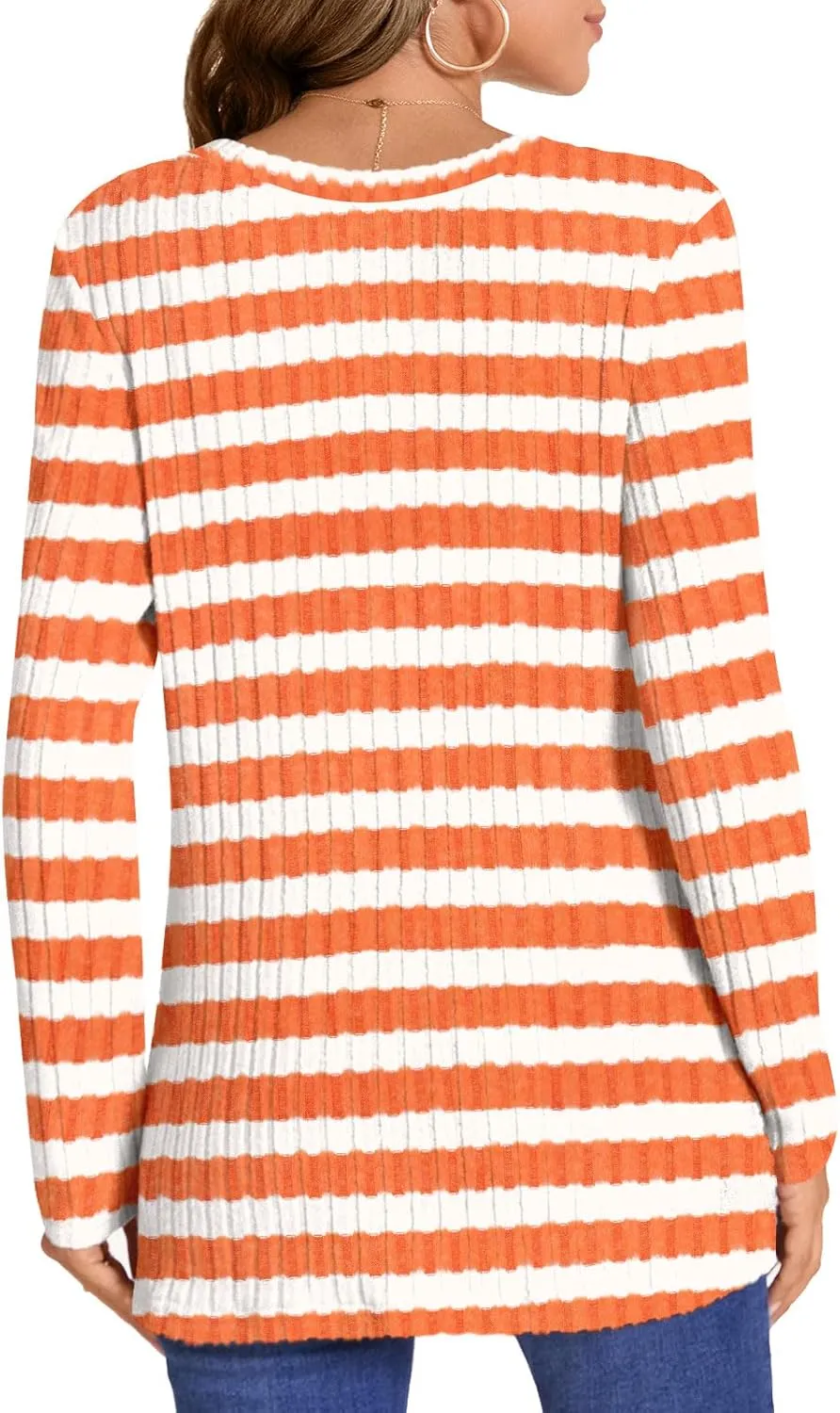 HOTGIFT Women's Pullover Sweaters Winter Tunic Tops Long Sleeve Crewneck Shirts Casual Comfortable Blouse