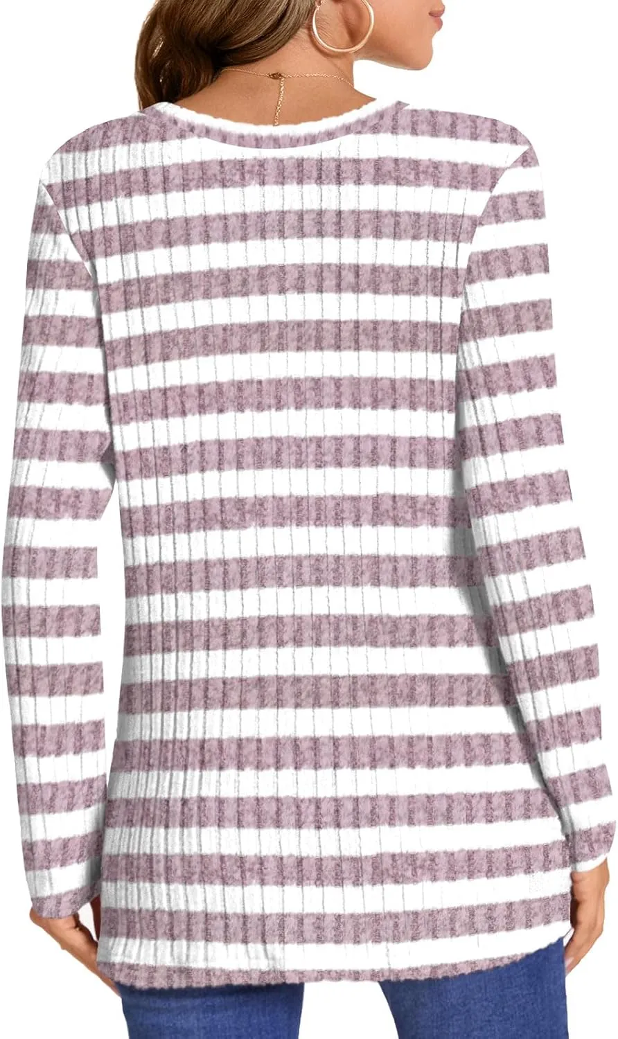 HOTGIFT Women's Pullover Sweaters Winter Tunic Tops Long Sleeve Crewneck Shirts Casual Comfortable Blouse