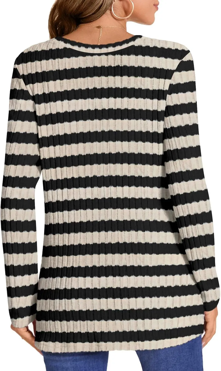 HOTGIFT Women's Pullover Sweaters Winter Tunic Tops Long Sleeve Crewneck Shirts Casual Comfortable Blouse