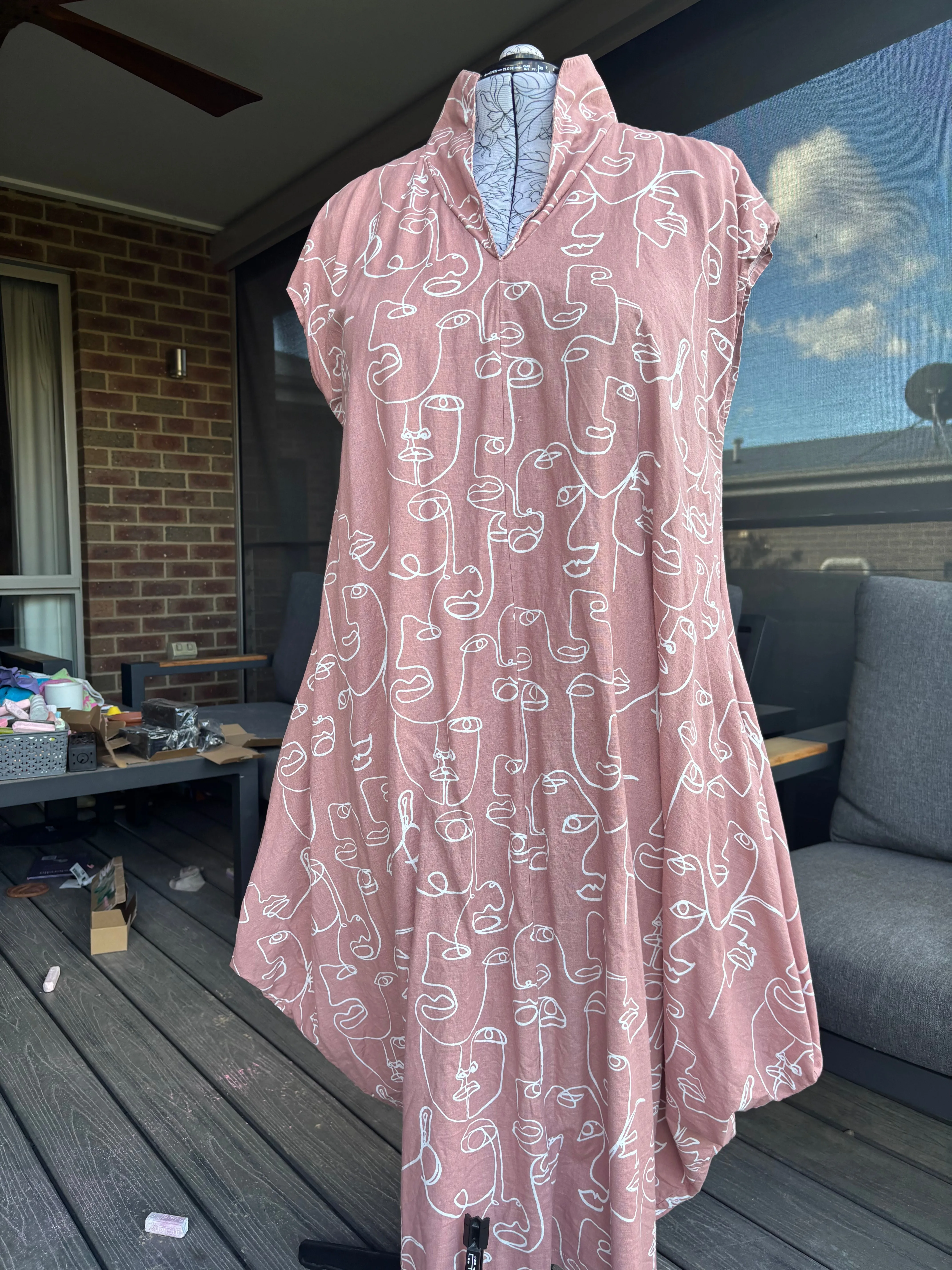 IN STOCK Drapey Dress with Collar Sample