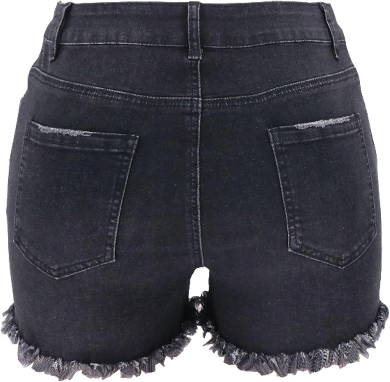 Jean Shorts for Women High Waisted Stretchy Distressed Denim Shorts Ripped Frayed Raw Hem Summer Casual Shorts