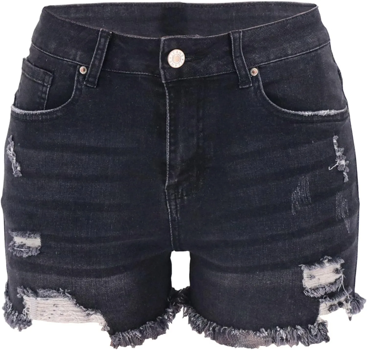 Jean Shorts for Women High Waisted Stretchy Distressed Denim Shorts Ripped Frayed Raw Hem Summer Casual Shorts
