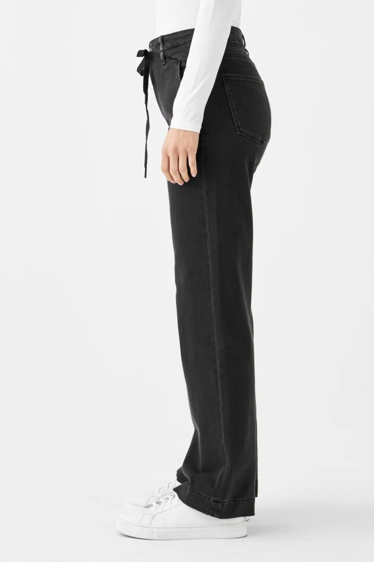 Jeans DEW Flared Soft Denim - French Pocket black denim | DAWN