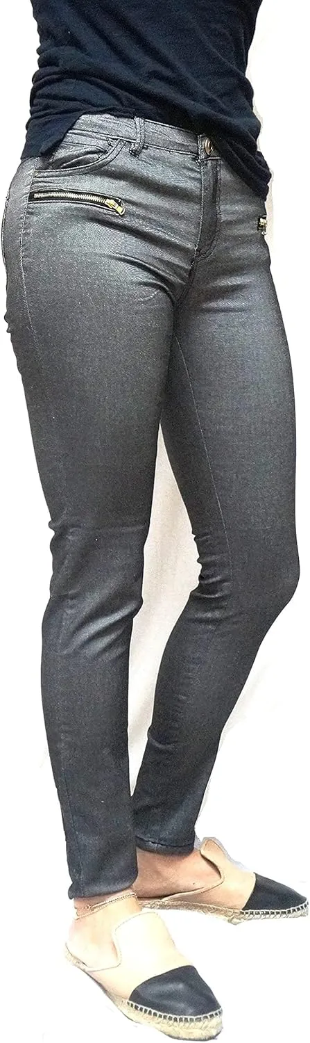 JEANS FOR LOVE MasoiDiamanteAnole Color Series Junior's Women's Skinny Jeans Stretch Soft Cotton Pants (XL, Inso Collection-Gray)