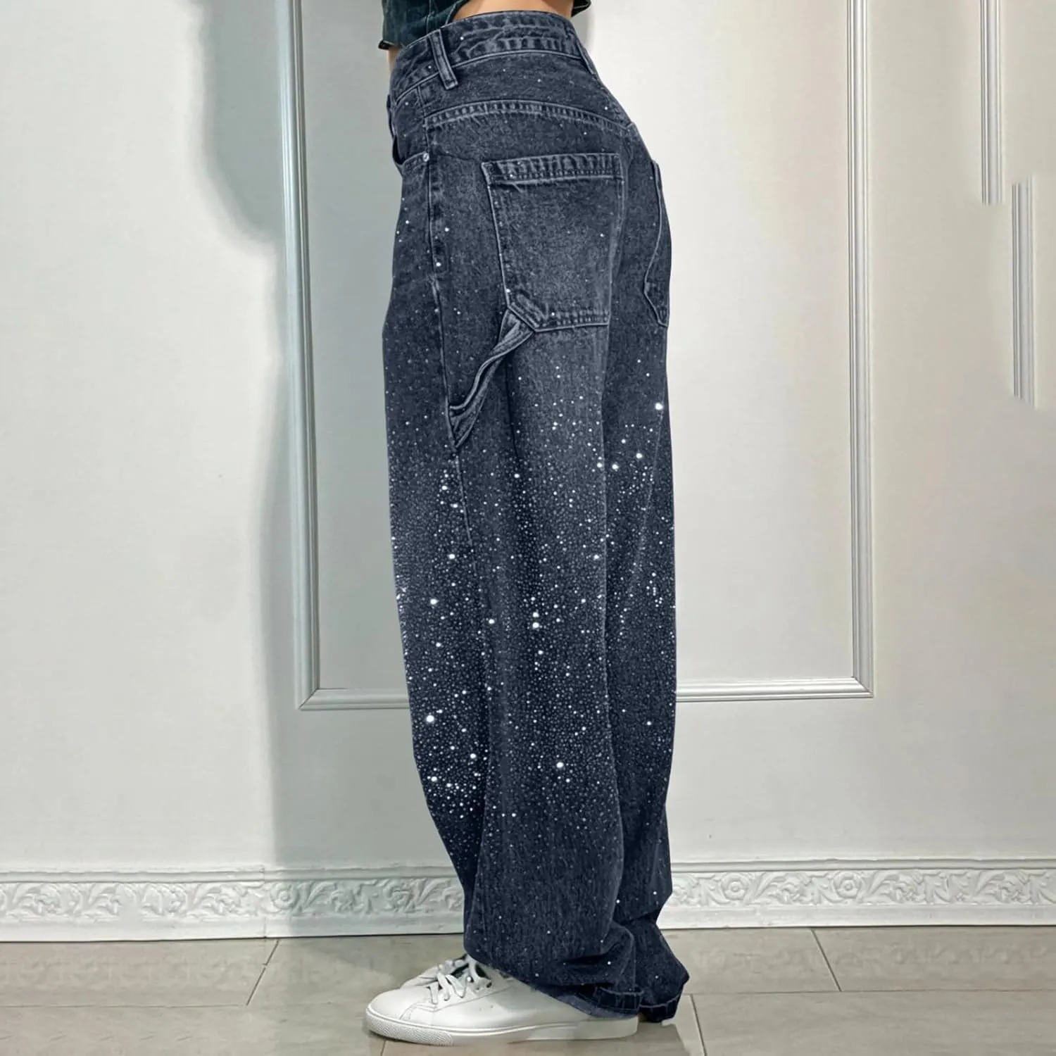 Jeans for Women Petite Straight Fit Denim Pants Soft Summer High Waist Comfy Jeans with Pockets