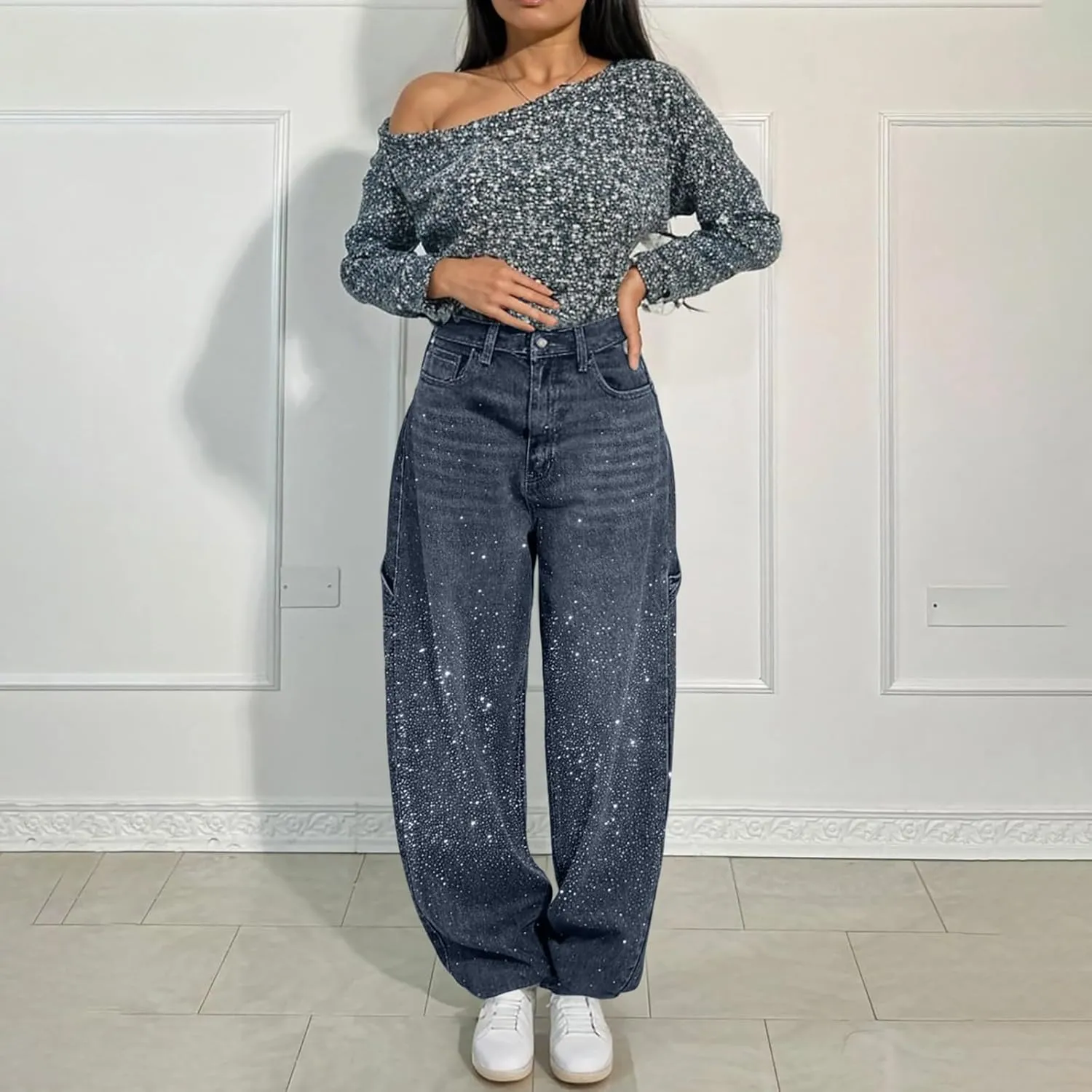 Jeans for Women Petite Straight Fit Denim Pants Soft Summer High Waist Comfy Jeans with Pockets