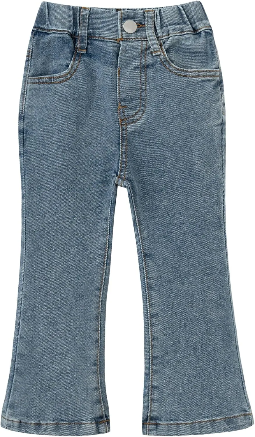 Kid Girls Ultra Soft Flare Jeans Toddler Little Girls Casual Skinny Stretch Denim Bootcut Pants