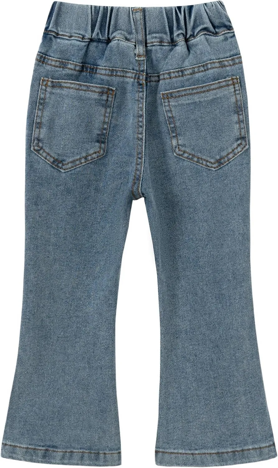 Kid Girls Ultra Soft Flare Jeans Toddler Little Girls Casual Skinny Stretch Denim Bootcut Pants