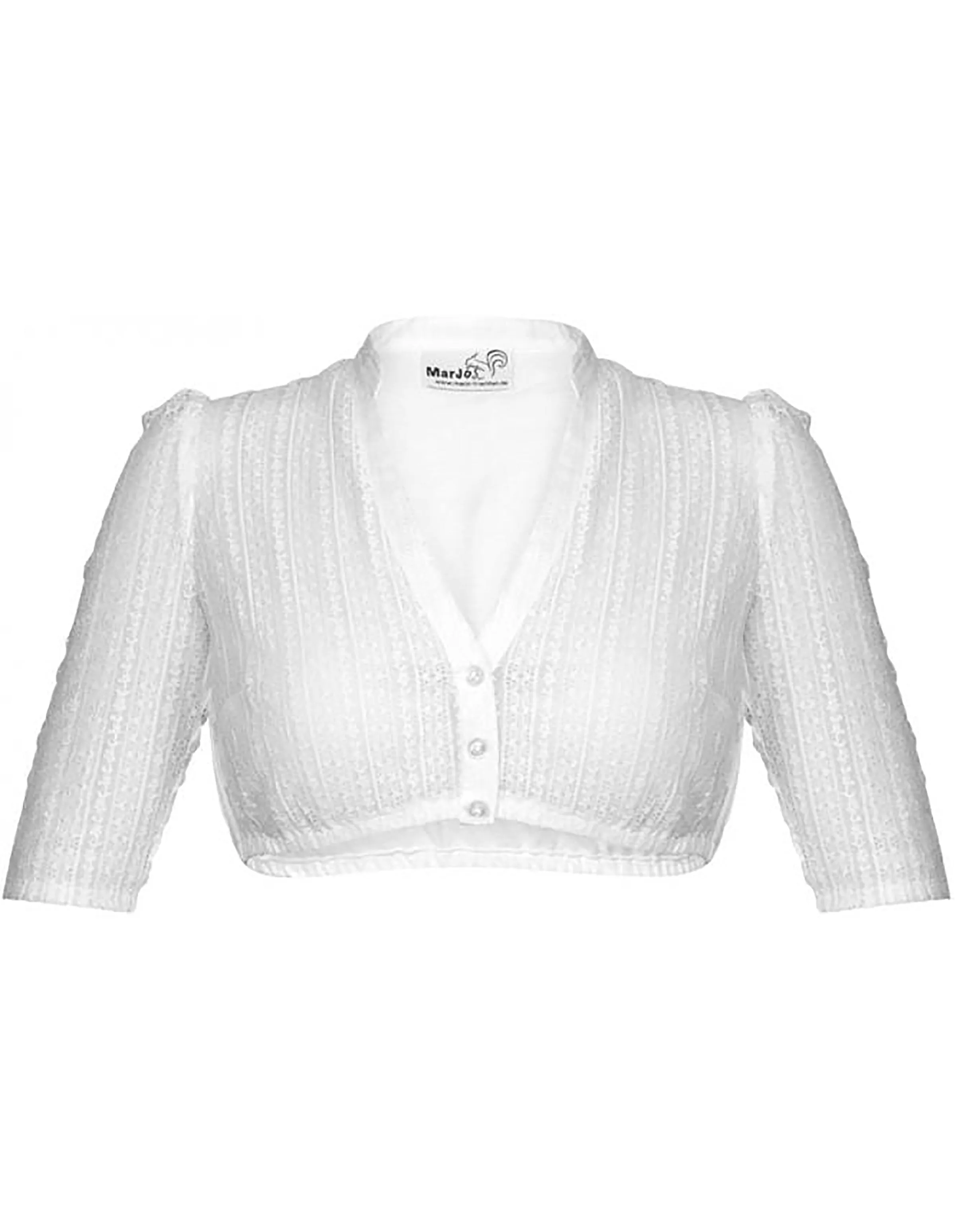 Lace V-Neck Dirndl Blouse w. Buttons