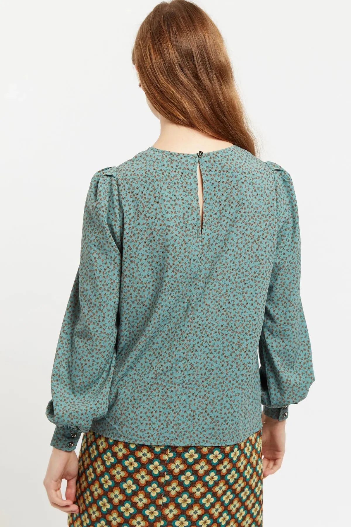Lima Posy Patchwork Print Long Sleeve Blouse
