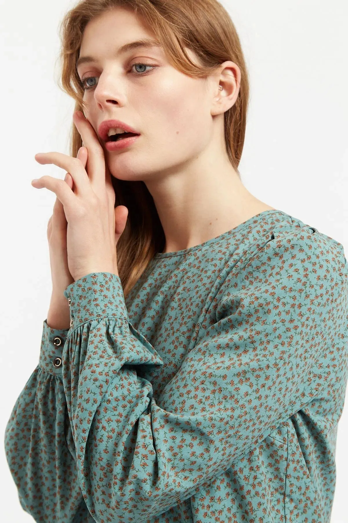 Lima Posy Patchwork Print Long Sleeve Blouse