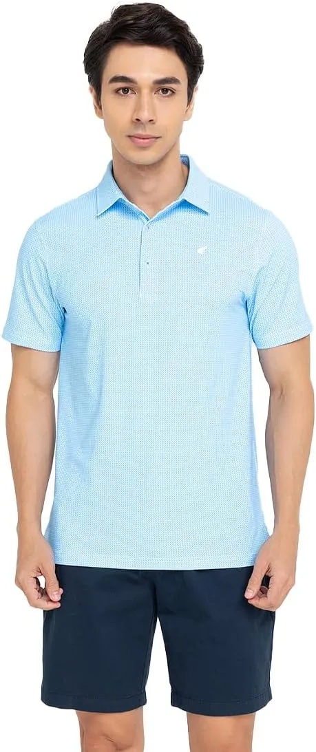 Mens Golf Polo Shirt Lightweight & Quick Dry UPF 50  Flat-Knit Collar Polo Shirts for Men (S, M, L, XL, XXL)- Dry Fit