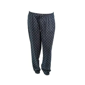 Michael Kors Women's Elastic Waist Printed Soft Pants Blue Size Large