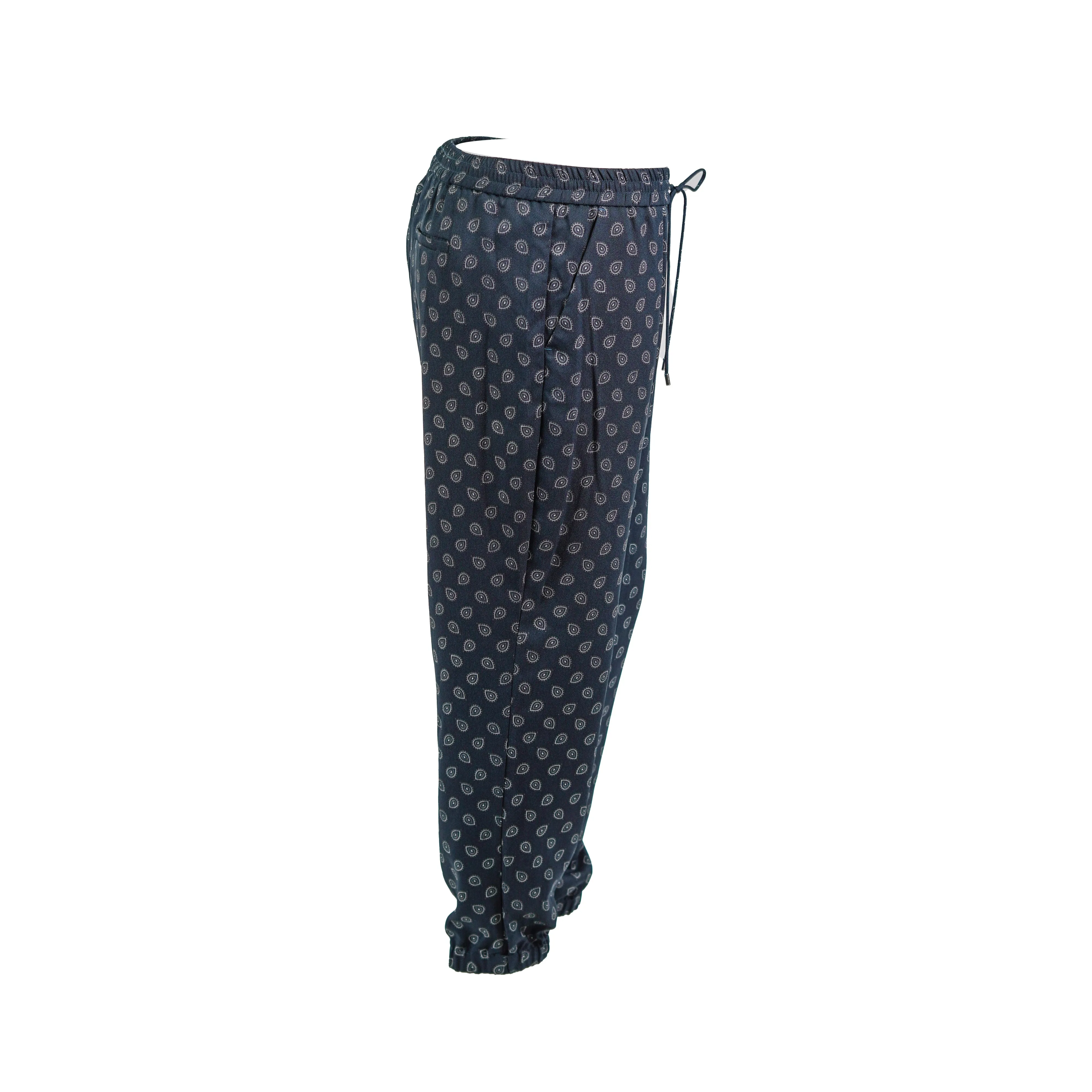 Michael Kors Women's Elastic Waist Printed Soft Pants Blue Size Large