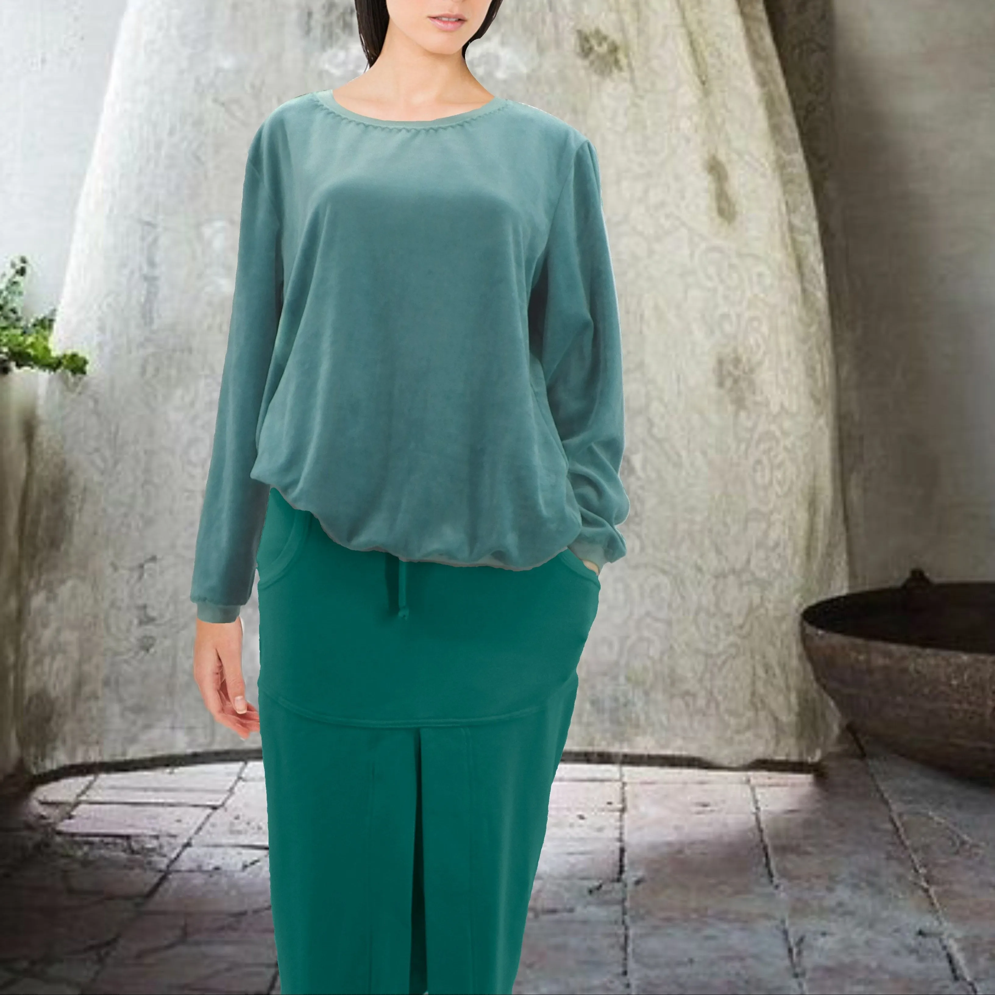 Midi rok van soft sweat bio katoen / Midi skirt made of soft sweat organic cotton