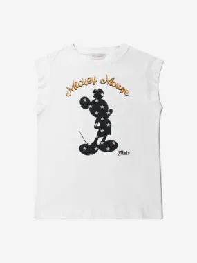 Monnalisa Girls Cotton Jersey Mickey Mouse T-Shirt